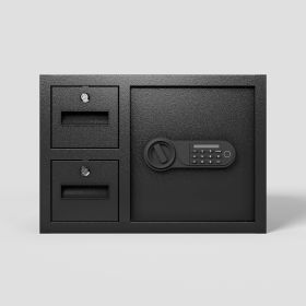 Steel Security Safe and Lock Box with Electronic Keypad - Secure Cash, Jewelry, ID Documents, Black,1.85 Cubic Feet