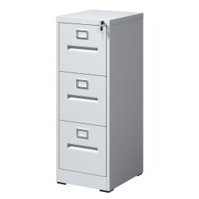 3 Drawer File Cabinet with Lock Metal Vertical File Cabinet Office Home, A4 Legal/Letter Size Narrow File Cabinet Locked,Assembly Required