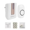 Wireless Doorbells Rings 1000FT Operating Range IP44 Waterproof Door Chime W/ 1 Plug Receiver Chimes 52 Melodies LED Indicator Bells for Office Apartm
