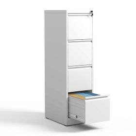 4 Drawer Metal Vertical File Cabinet with Lock Office Home Steel Vertical File Cabinet for A4 Legal/Letter Size (Color: as Pic)